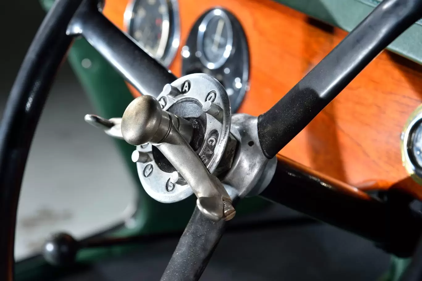 Steering wheel of Austin 7 Swallow