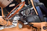 Power steering column in classic car with tan interior
