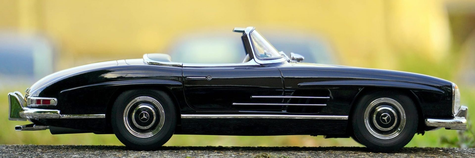 Side view of Mercedes classic car