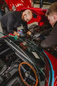 Clayton Classics engineers installing heating system on classic car